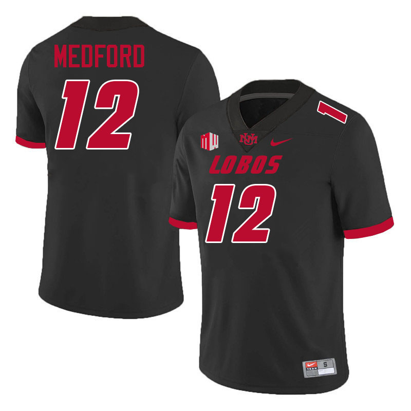 Caleb Medford UNM Lobos Jersey,New Mexico Lobos Football Jersey,Uniforms-Black